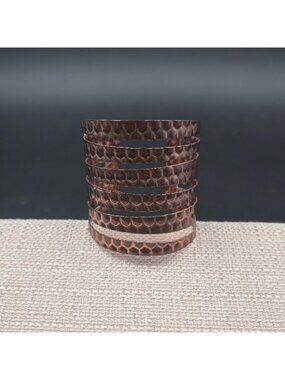 6 Inch Copper Honeycomb / Beehive Large Cuff Bracelet B1159